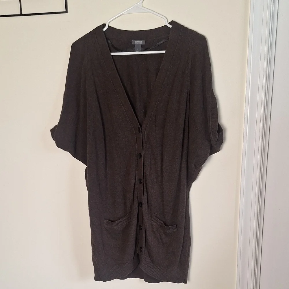 Kenneth Cole Reaction Dark Brown Knit Cardigan Size Small - Picture 5 of 10